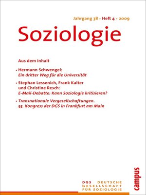 cover image of Soziologie 4.2009